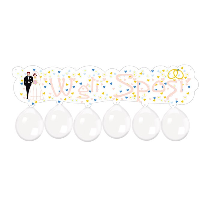 Festone W Gli Sposi con Palloncini
