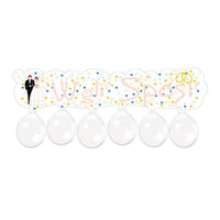 Festone W Gli Sposi con Palloncini Bianco