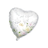Palloncino Grande 80 cm Cuore Viva Gli Sposi Mylar Bianco
