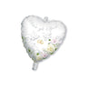 Palloncino Cuore Viva Gli Sposi 18" Mylar Bianco