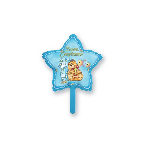 Palloncino Mini 1 Compleanno Celeste