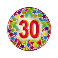 Piatti Compleanno Numero 30 (10 pz) Carta 18 cm Multicolor