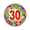 Piatti Compleanno Numero 30 (10 pz) Carta 18 cm Multicolor