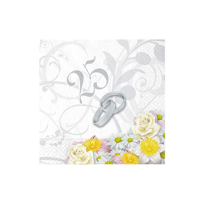 Tovaglioli 25x25 Anniversario 25° (20 pz)