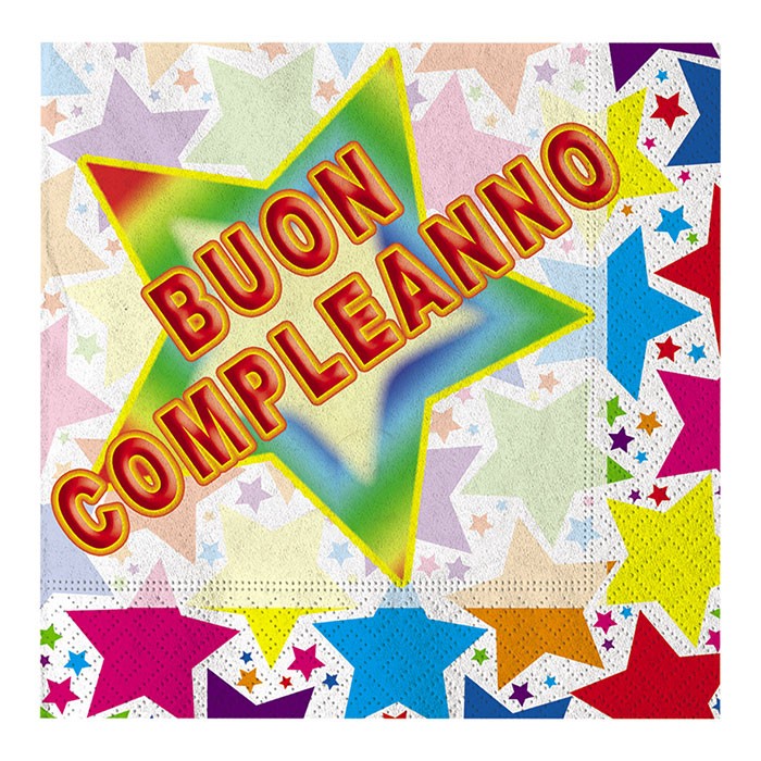 Tovaglioli 33x33 Buon Compleanno (20 pz)