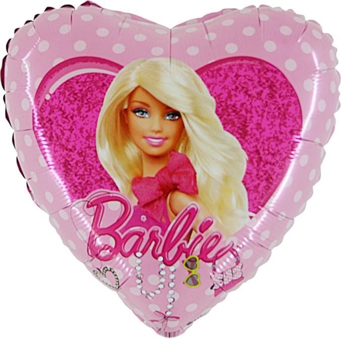 Palloncino Cuore Barbie Pois