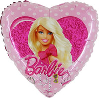 Palloncino Cuore Barbie Pois Mylar 60 cm