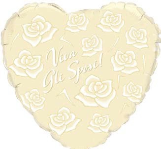 Palloncino Cuore Viva gli Sposi Oro