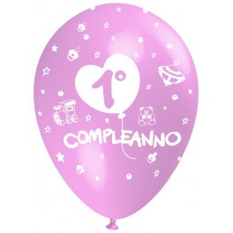 Palloncini 1° Compleanno Rosa