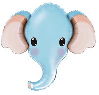Pallocino Mylar Testa Elefante Azzurro