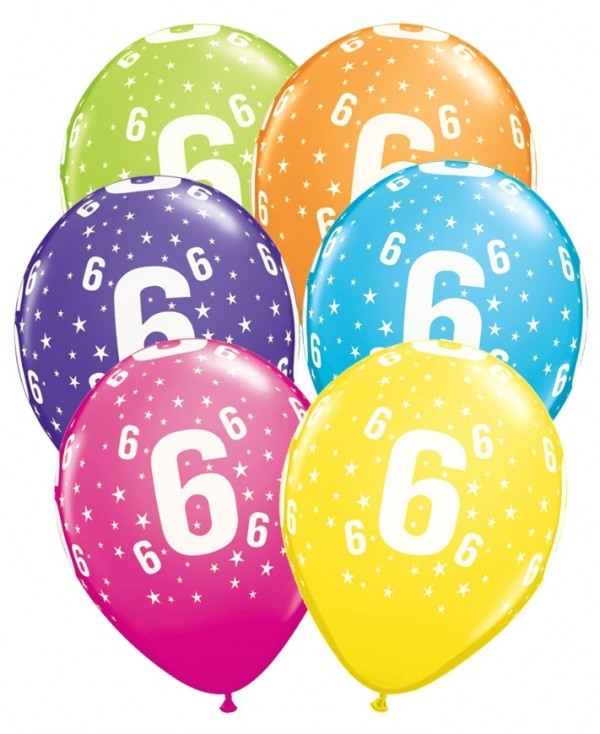 Palloncini Numero 6 Multicolor