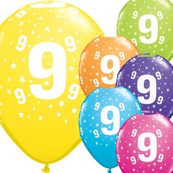 Palloncini Numero 9 Multicolor