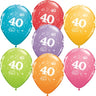 Palloncini in lattice Numero 40 Multicolor 30 cm