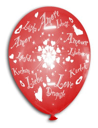 Palloncini Lattice Con Scritta Amore 30 cm Rosso