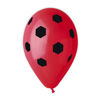 Palloncini in Lattice Calcio Rosso e Nero (10pz) 30 cm