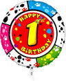 Palloncino Animaloon Tondo Numero 1 54 cm