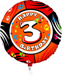 Palloncino Animaloon Tondo Numero 3 54 cm