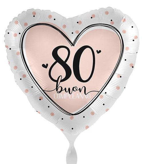 Palloncino Cuore Compleanno 80 anni
