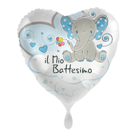 Palloncino Cuore Il Mio Battesimo Elefante Azzurro