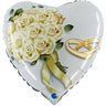 Palloncino Cuore Matrimonio con Rose e Fedi