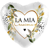 Palloncino Mylar a Cuore Cresima Botanica
