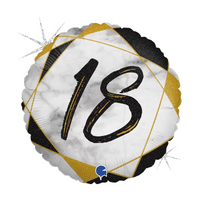 Palloncino Tondo 18 Anni Nero e Oro