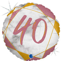 Palloncino Tondo 40 Anni Rosa e Oro