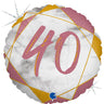Palloncino Tondo 40 Anni Rosa e Oro